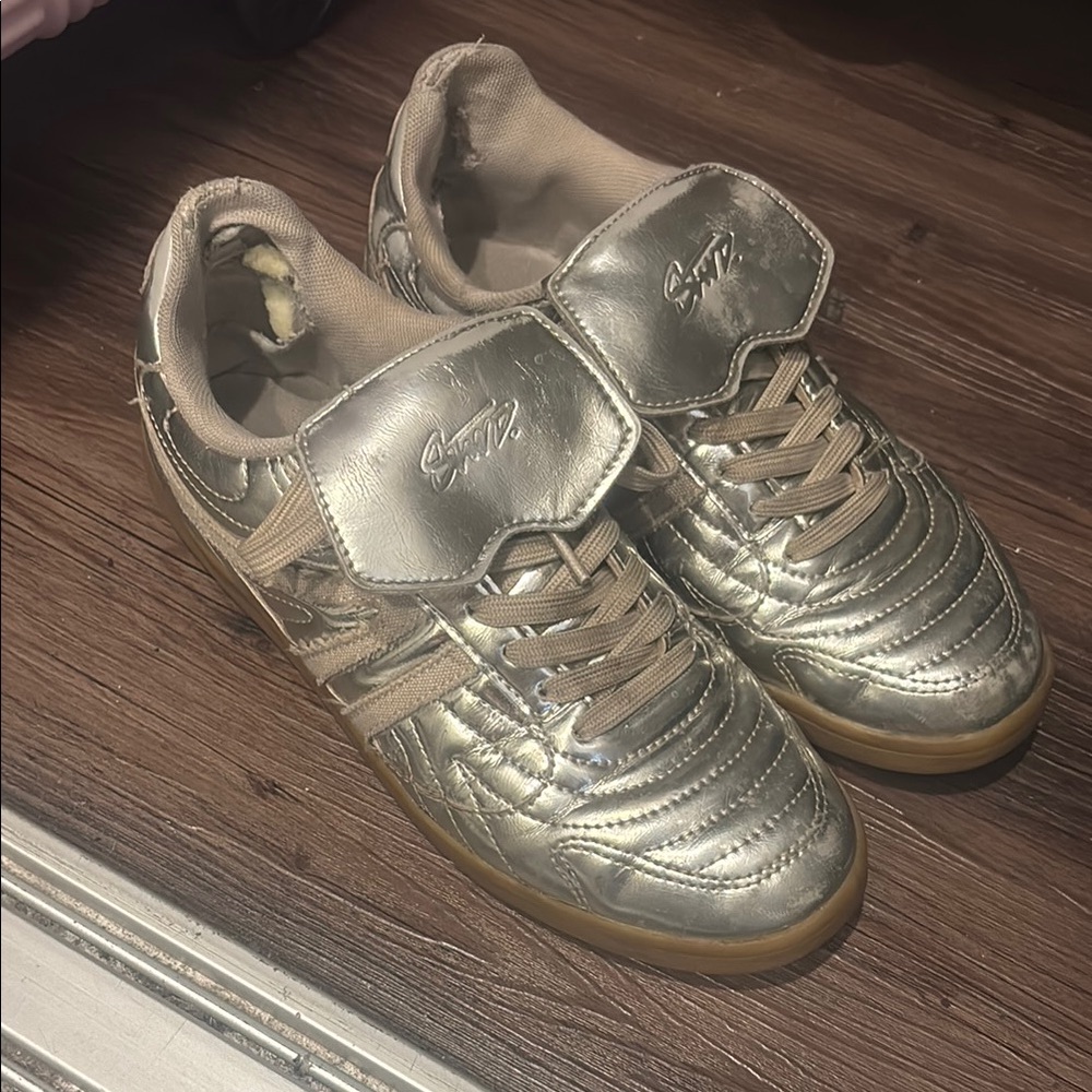 Silver Quilted Sneakers